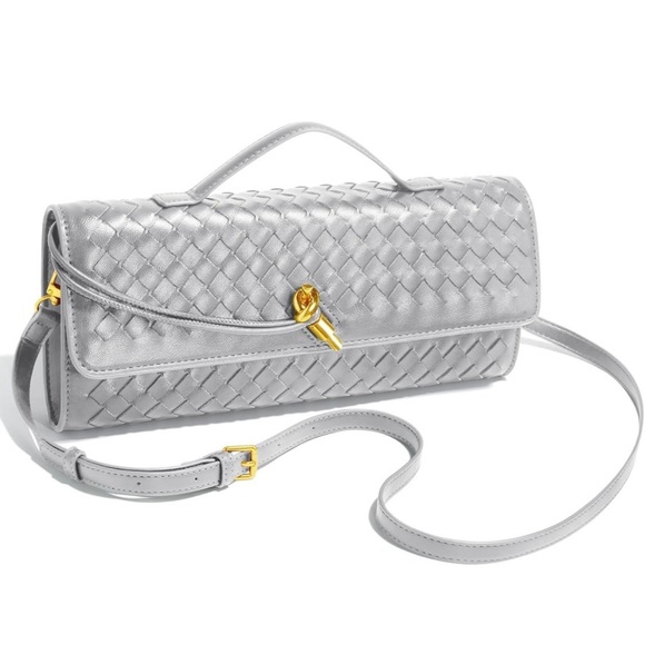 Silver Woven Clutch Bag - Picture 5 of 6